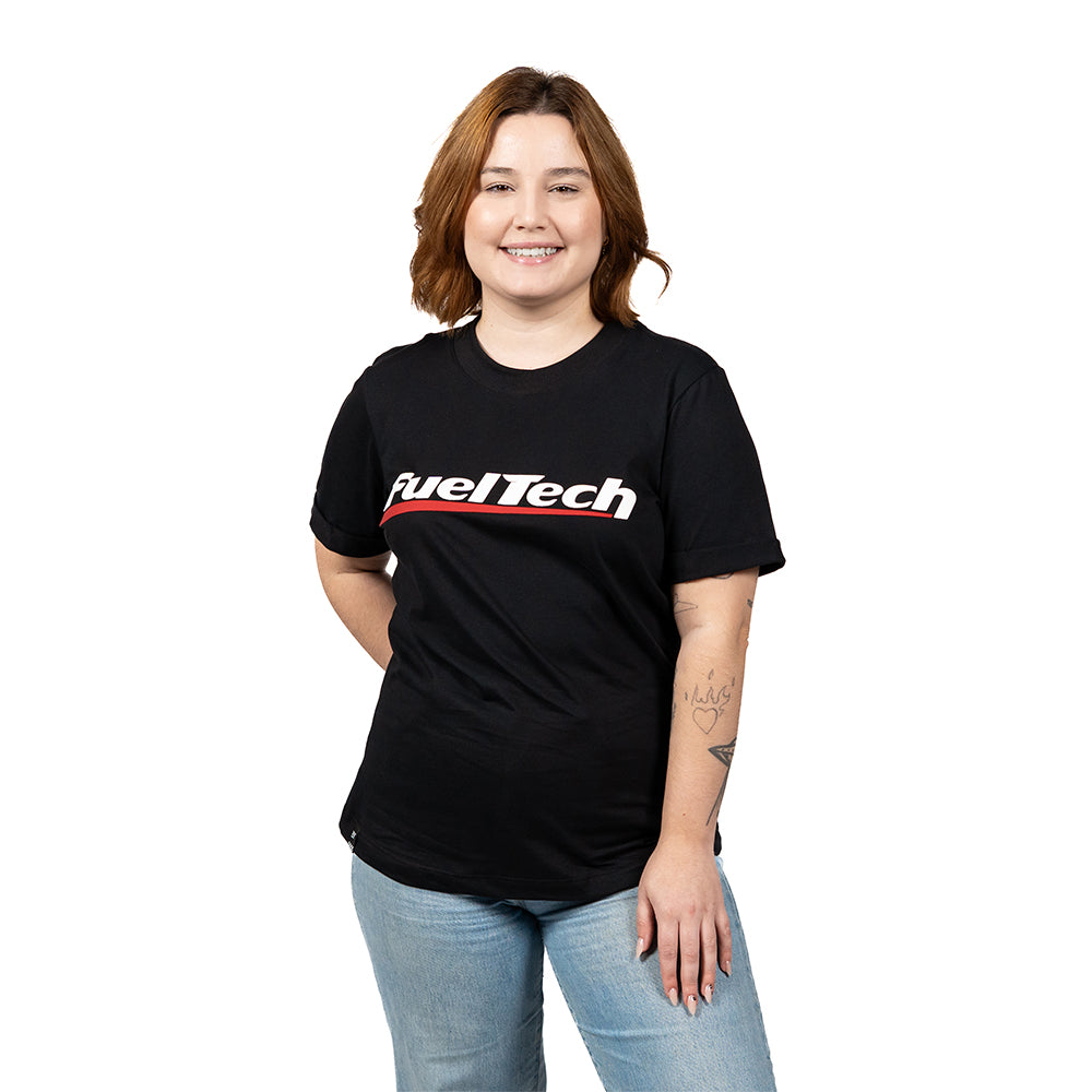Camiseta Baby Look Preta Clássica FT