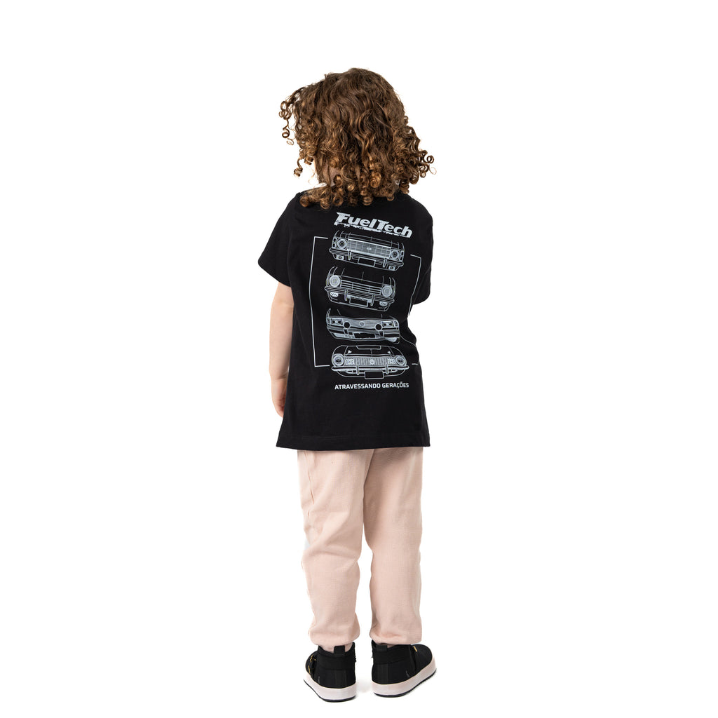 Camiseta Infantil Gerações FT preta - corpo inteiro costas