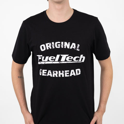 Camiseta New Gearhead FT preta - frente, estampa Original FuelTech Gearhead