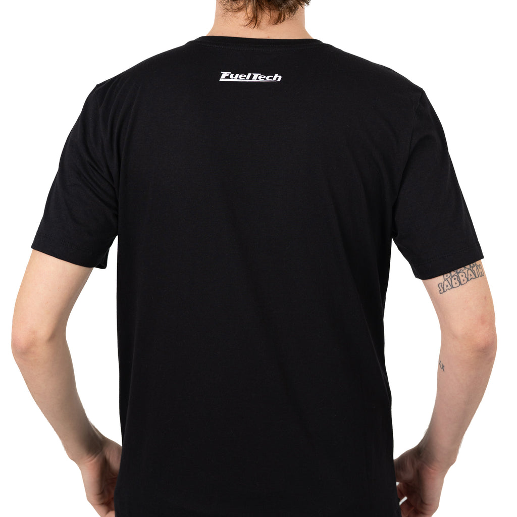 Camiseta New Gearhead FT preta - costas com logo FuelTech