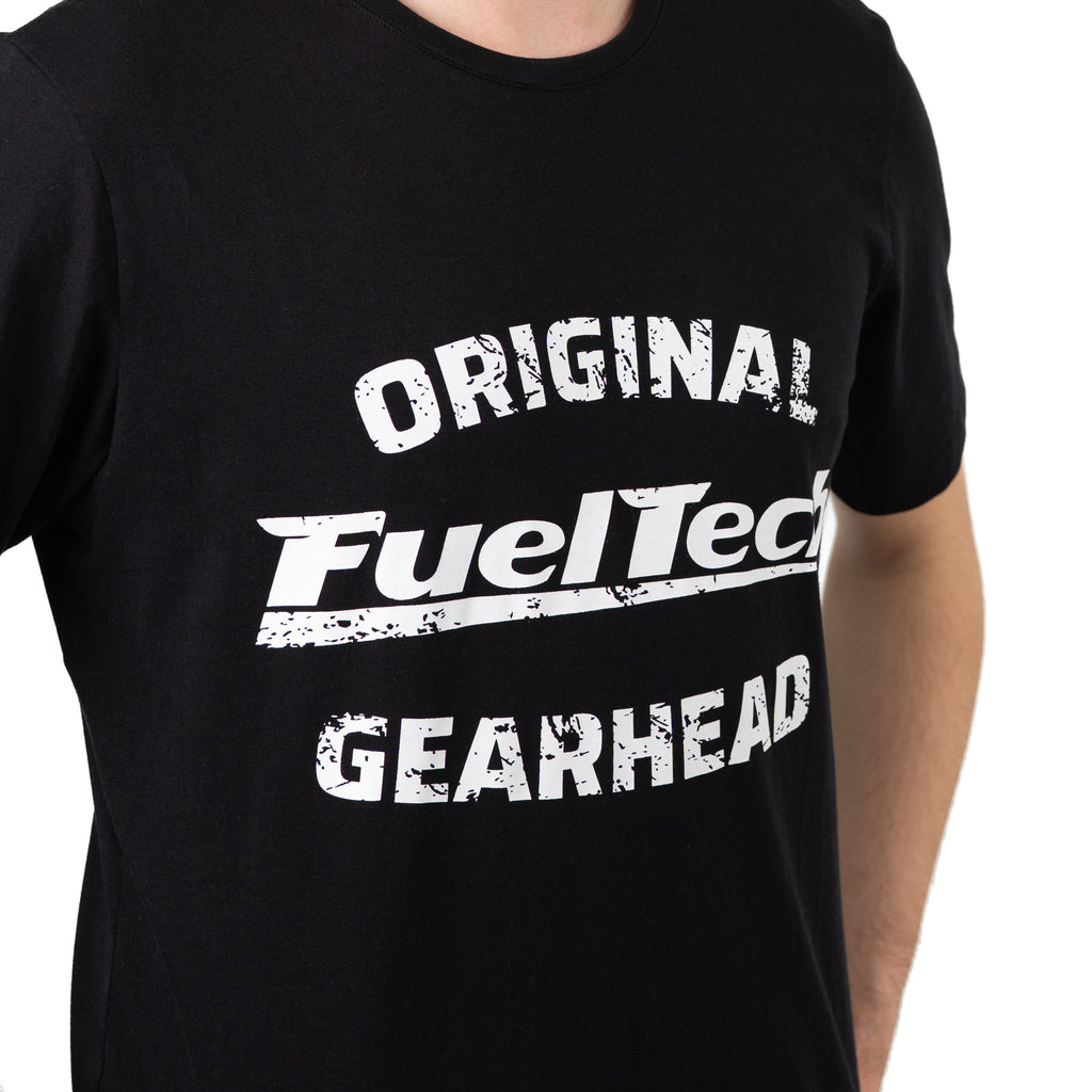Camiseta New Gearhead FT preta - close da estampa frontal
